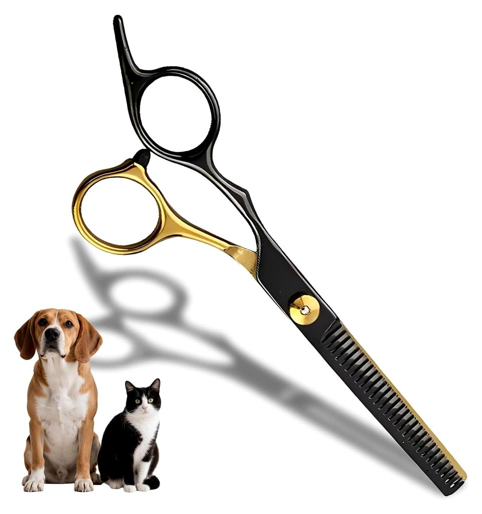 Effilierschere für Hunde, Schere zum Schneiden von Hundehaaren, gebogene Schere für die Fellpflege