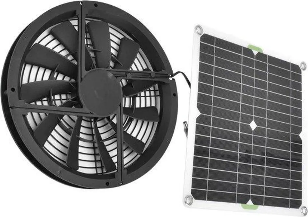 Kit Panneau Solaire 100W avec Ventilateur pour Aération de Poulailler