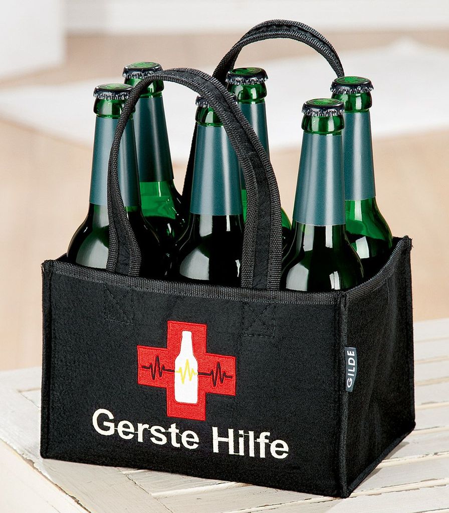 Toller Motto Flaschenträger aus reißfestem Filz, 6 Produktbild
