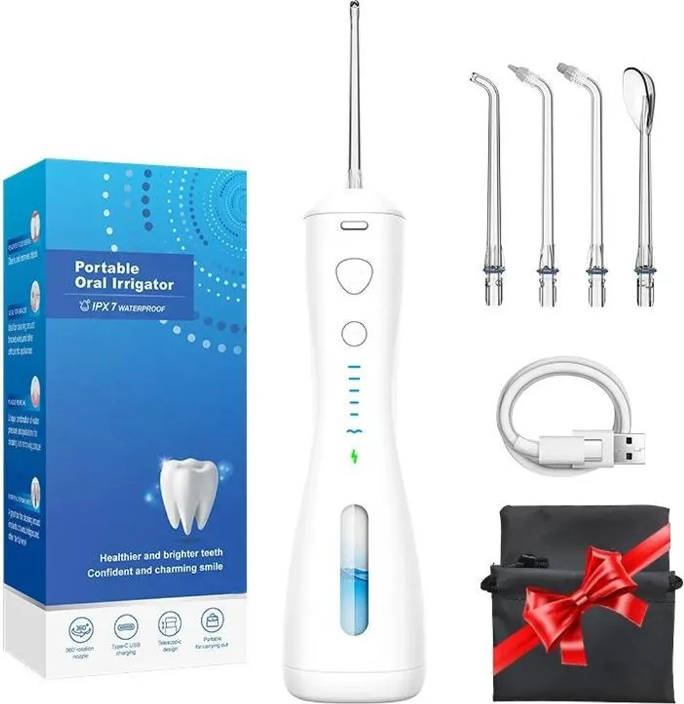 Douche buccale ML16-Blanc 240 ml : Jet dentaire portable 3 modes