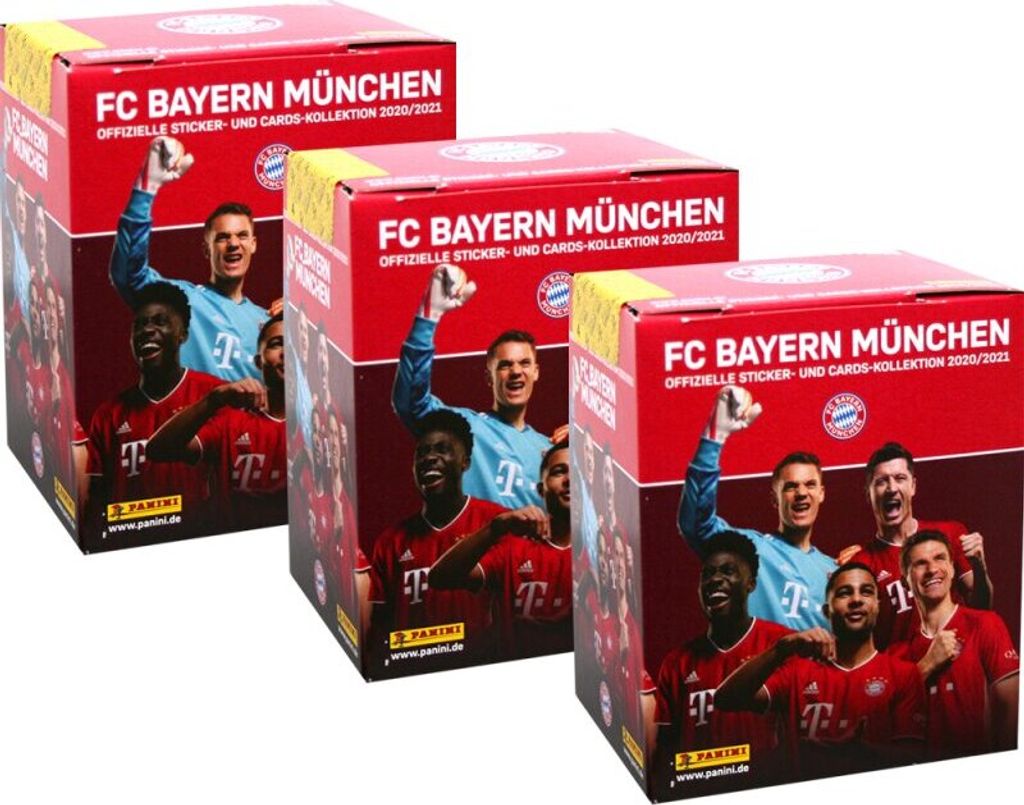 Panini - FC Bayern München - Sticker- und Cards-Kollektion 2020/2021 - 3 Displays (108 Tüten)