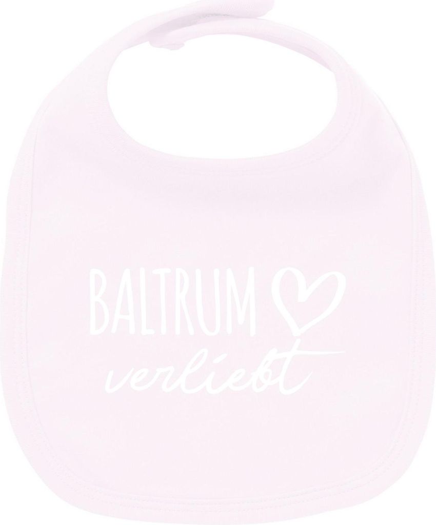 Huuraa Unisex Babylatz Baltrum verliebt Geschenk Babypink Baumwolle Baltrum Mitbringsel