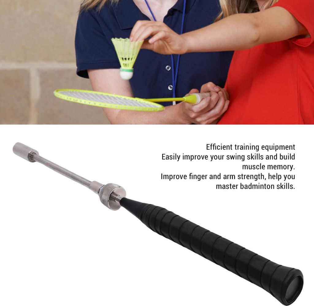 Badminton Racket Swing Trainer mit Sound Hitting Sense Einstellbare Ergonomische Portable Badminton Training Ausrüstung Praxis Tool Schwarz