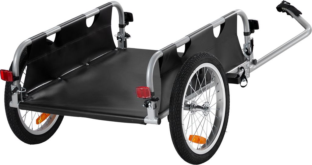 SucceBuy Fahrrad-Lastenanhänger – 45,7 kg Tragkraft, robuster, faltbarer Fahrradwagen mit Schnellspanner, 16-Zoll-Rädern, Universalkupplung, Re...