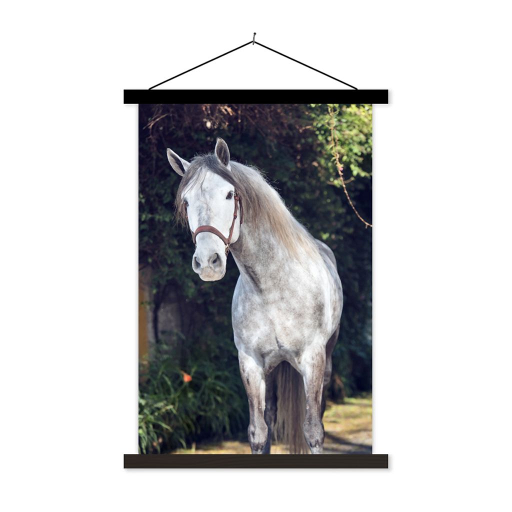 MuchoWow Textilposter Pferd - Halfter - Natur 40x60 cm mit schwarzem Rahmen - Wanddekorationen