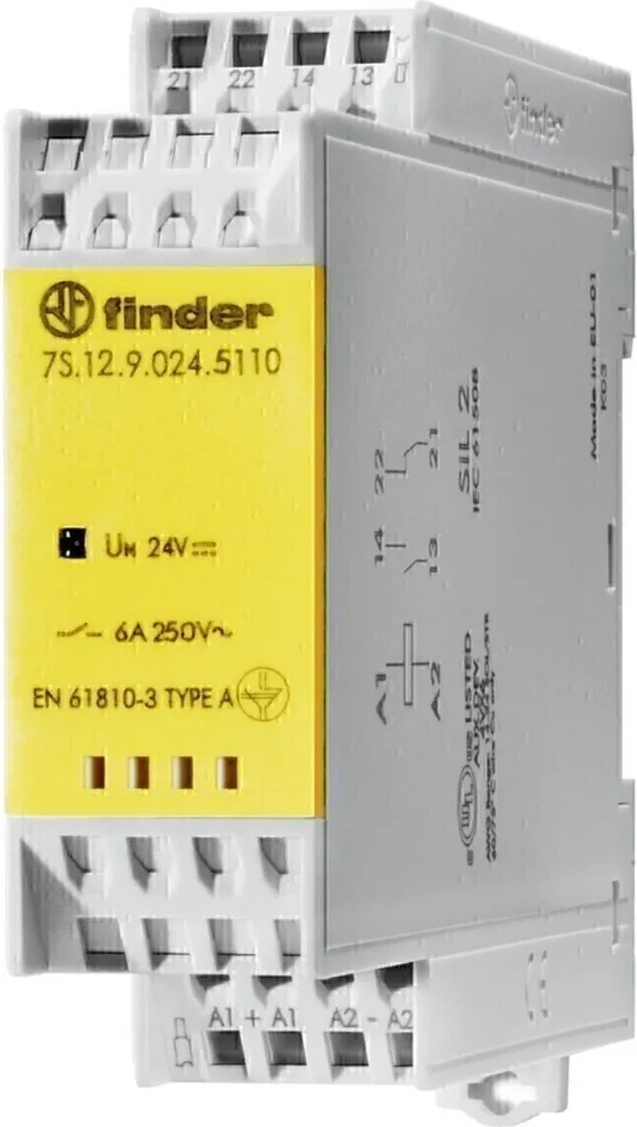 Modulo Relè Finder 7S.12.9.024.5110: Sicurezza SIL2 e Contatti 6A