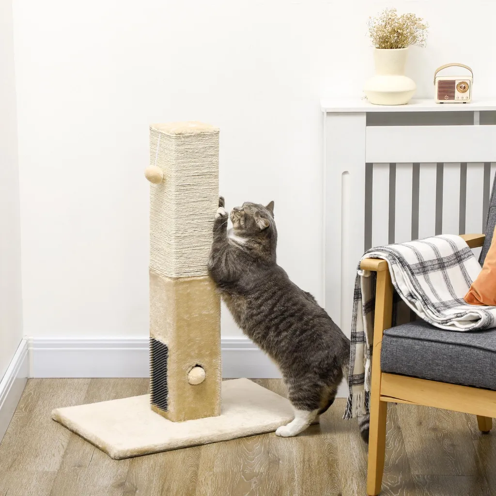 Protégez vos Canapés avec ce Poteau Griffoir Chat 79 cm Multifonction - 2