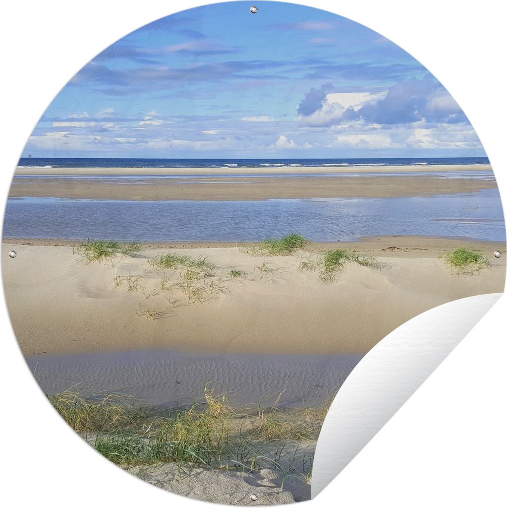 MuchoWow Gartenposter Outdoor-Poster Rund Die Dünen von Vlieland Ø 90 cm Gartendeko Rundes Poster draußen