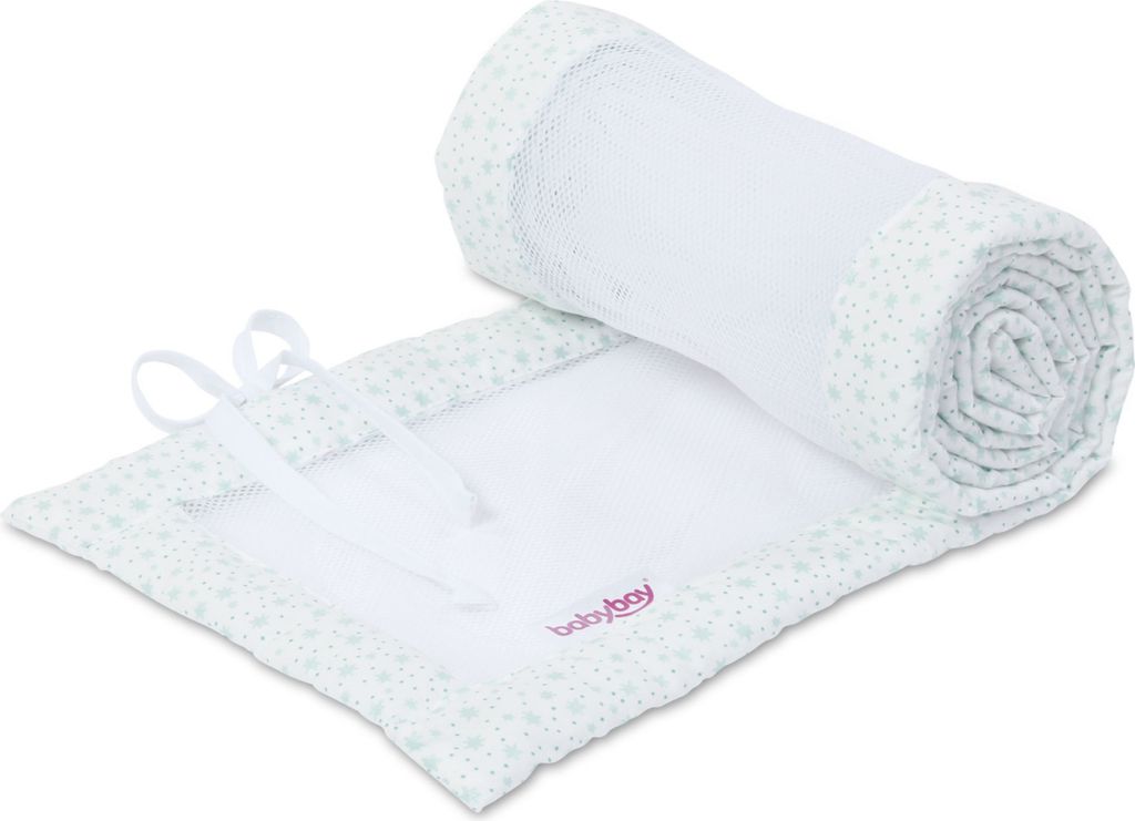 babybay Nestchen Mesh passend für Modell Original, weiß Glitzersterne mint