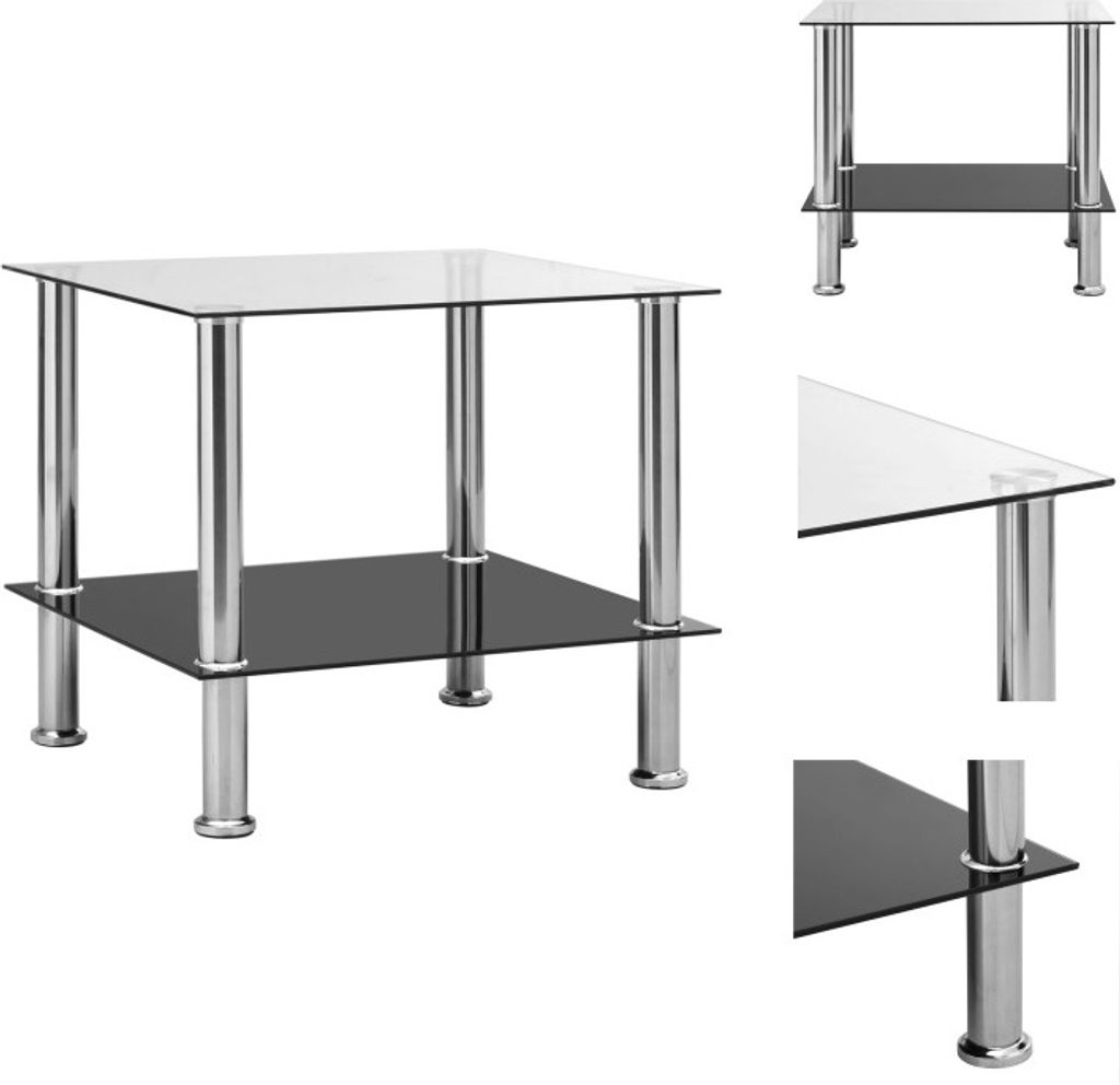 vidaXL Beistelltisch Transparent 45x50x45 cm Hartglas - Beistelltische