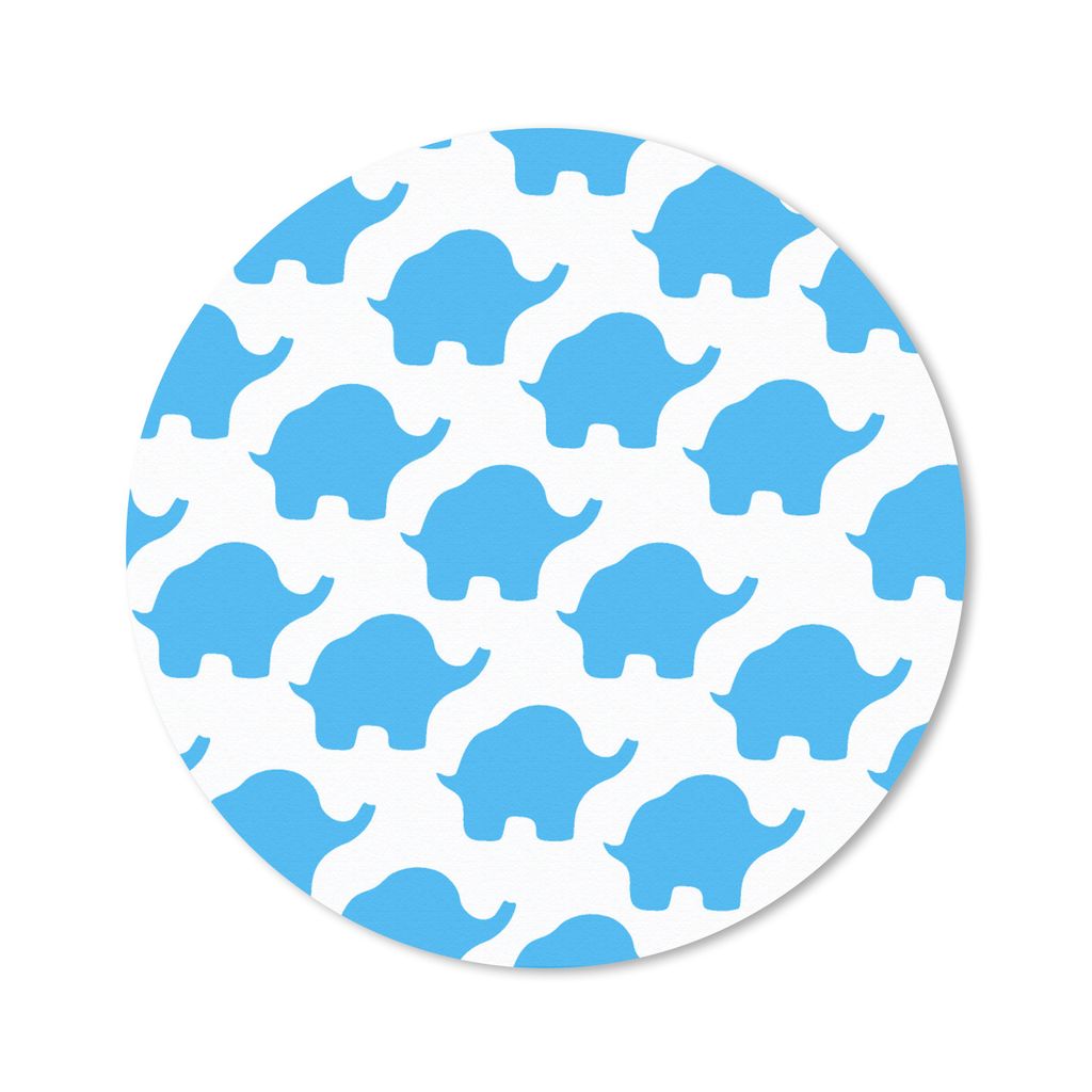 MuchoWow Mauspad Mousepad Blau - Elefant - Design 30x30 cm - Mousepads - Maus Mat - Pad - Mausunterlage - Tischunterlage - Schreibtischmatten
