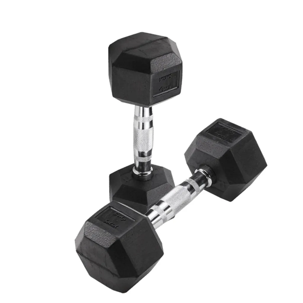 Paire d'haltères hex de 8kg pour fitness et renforcement musculaire