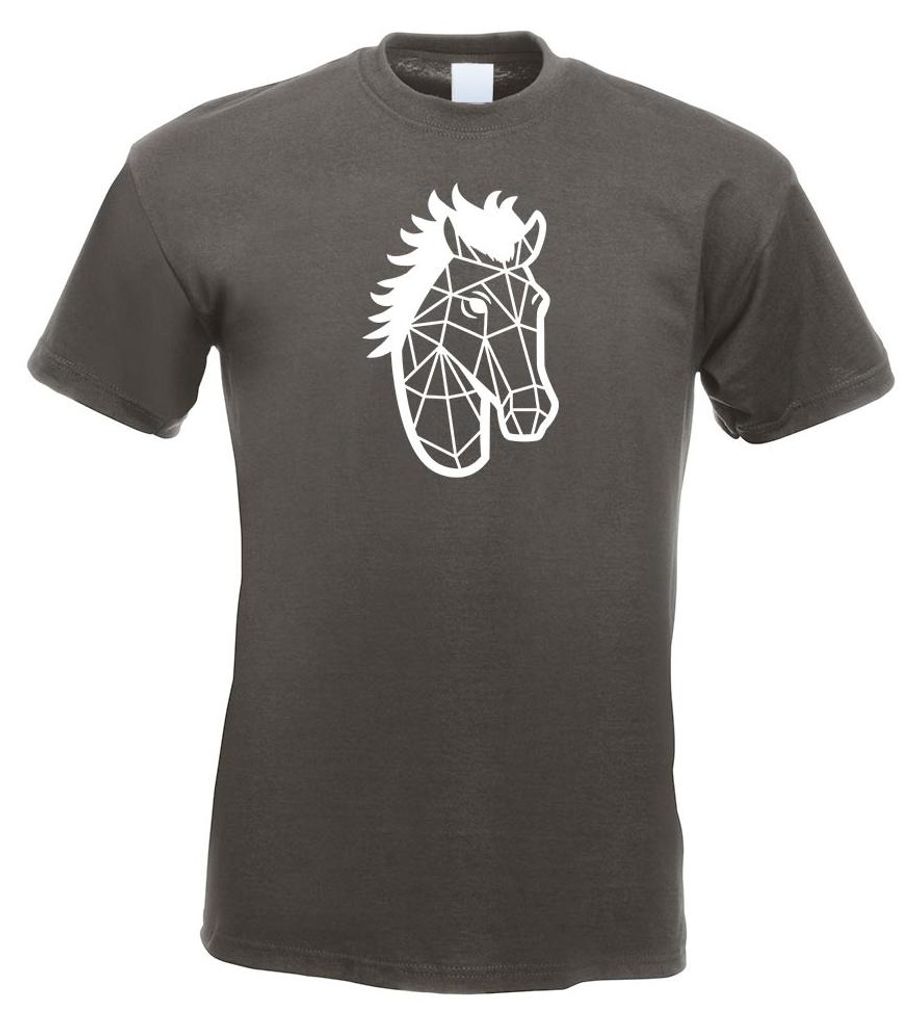 Kiwistar - T-Shirt - Graphit - Polygon Pferd Stute Tier Art Herren Funshirt Bedruckt Design Sprüche Spruch Motive - mit Motiv Bedruckt - Funshirt ...