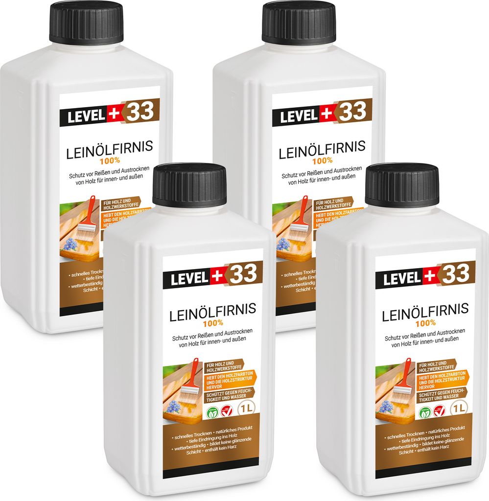 Lněný olej 100% 4L čistý lněný olej Level+33 Obrázek produktu 