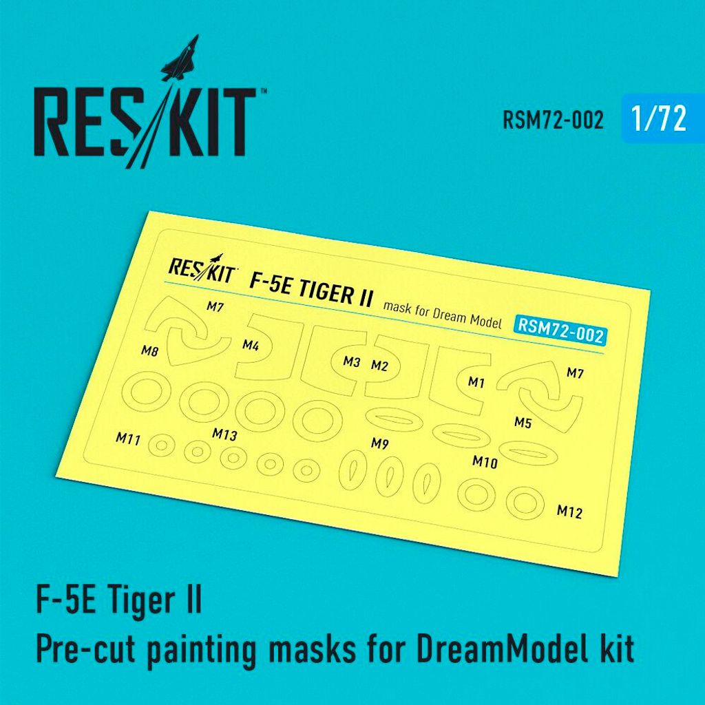 ResKit RSM72-0002 - 1:72 F-5E Tiger II Pre-cut painting masks for DreamModel kit