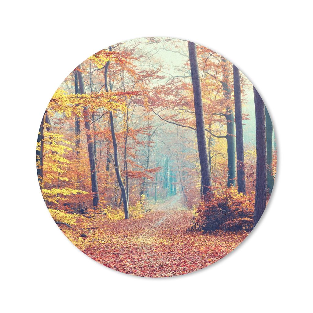 MuchoWow Mauspad Mousepad Wald - Herbst - Laub 30x30 cm - Mousepads - Maus Mat - Pad - Mausunterlage - Tischunterlage - Schreibtischmatten