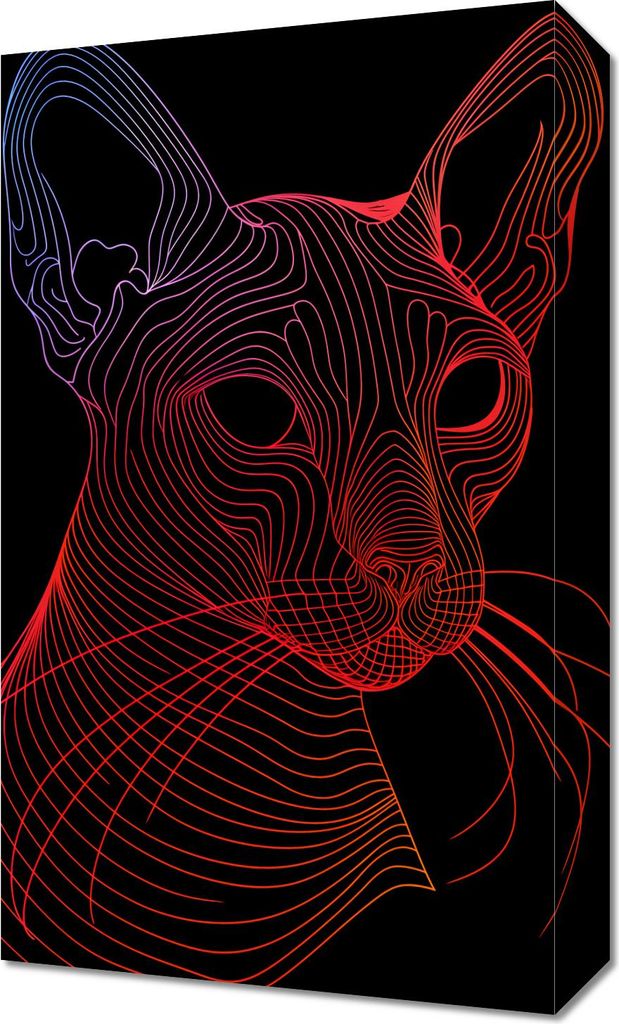 Bild 30x50cm Digitale Katze