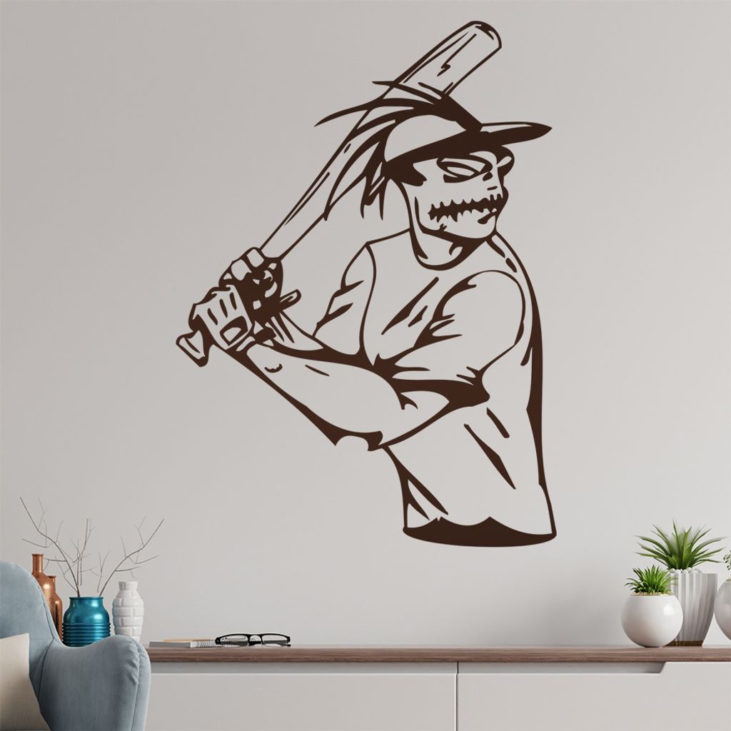 Baseball Spieler Wandtattoo in 6 Größen - Wandaufkleber Wall Sticker - Dekoration, Küche, Wohnzimmer, Schlafzimmer, Badezimmer
