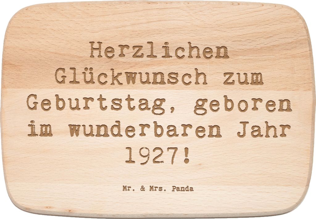 Mr. & Mrs. Panda Schneidebrett Spruch 1927 Geburtstag - Transparent - Geschenk, Frühstücksbrettchen, Frühstücksbrett, Geburtsjahr, Holzbrett, G...