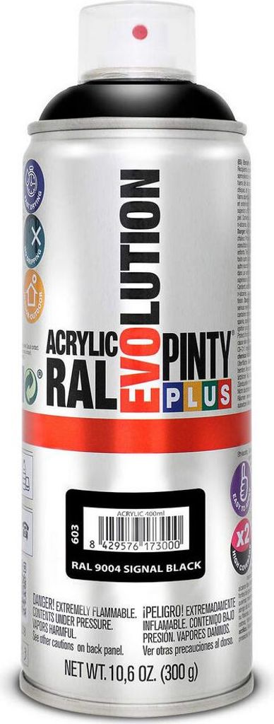 Pintyplus Evolution 520cc Aerosolfarbe Ral 9004 Sicherheits-Schwarz