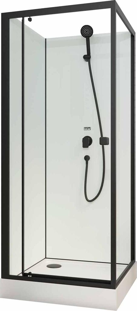 Cabine de douche carrée 80x80x200 cm - Porte pivotante - Image du produit 