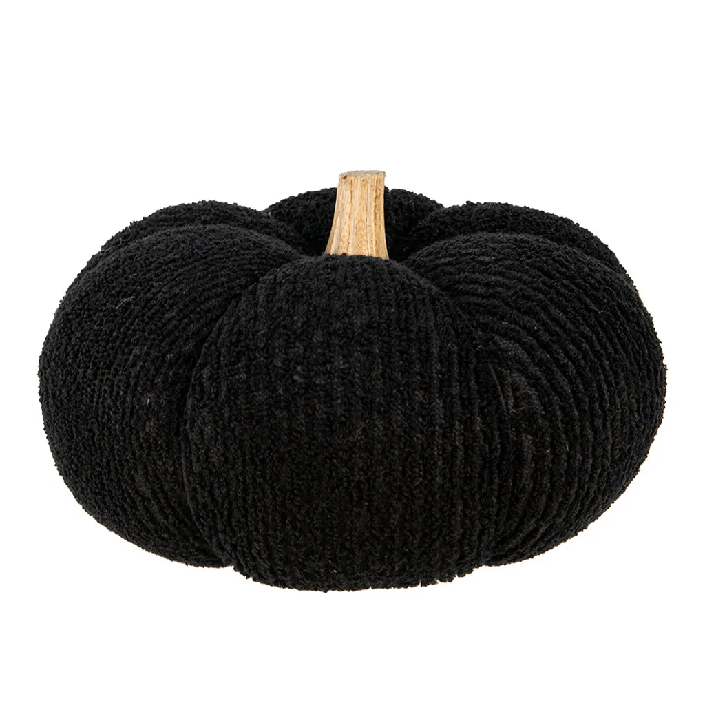 Decorazione Autunnale Zucca Clayre & Eef Nera Ø 25 cm - Stile Minimal