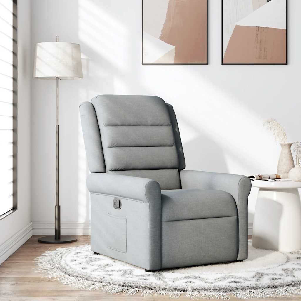 Hochwertig Relaxsessel Hellgrau Stoff 4015636