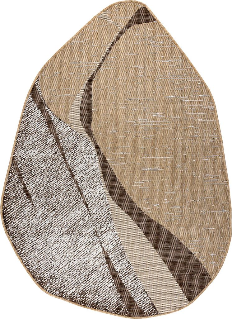 ORGANIC 2739 Sisalteppich Stein natürliche / Ecru – moderne unregelmäßige Form beige 240x330 cm