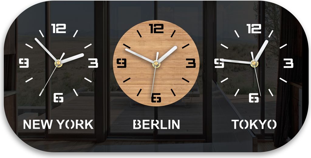 Zeitverschiebung Weltzeituhr New York Mit Der Uhr Um Die Erde