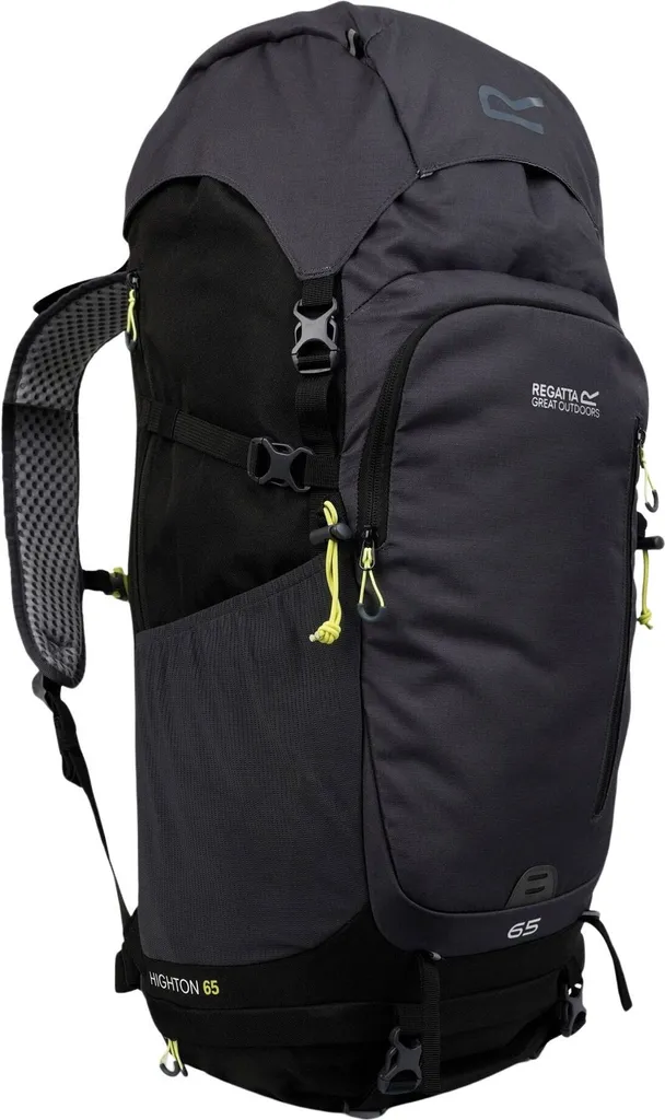 Sac à dos Regatta Highton V2 65L Noir et Seal pour Randonnée Unisexe