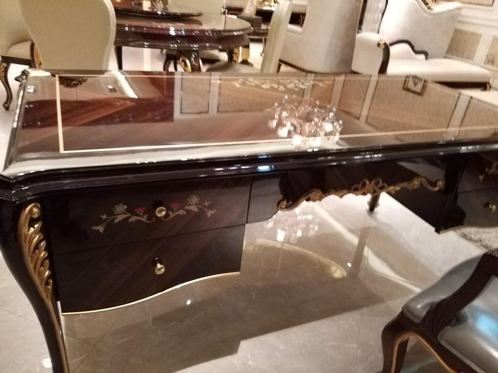 Einrichtung Arbeitszimmer Büro Möbel Tisch Sessel 2tlg Set Garnitur Schreibtisch