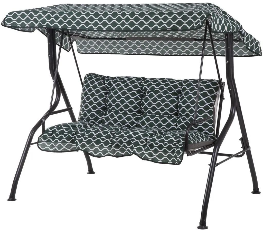 Balançoire de jardin métal robuste 3 places Dajar LUNA, assise confort