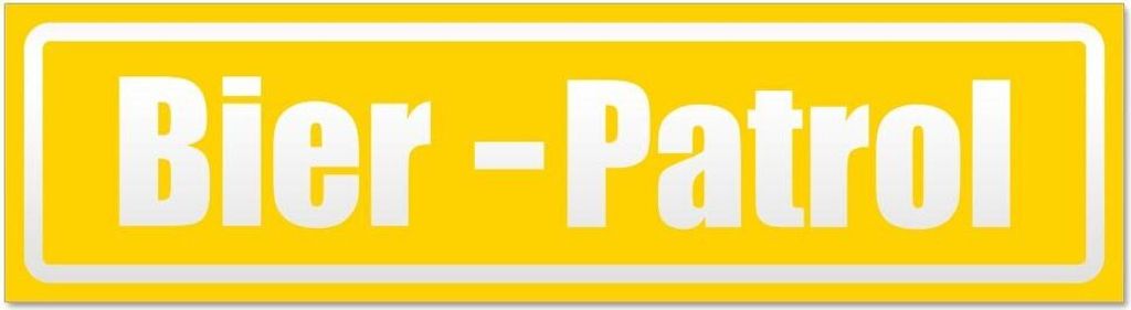 Kiwistar Bier Patrol invertiert Magnetschild Schild magnetisch - 60cm Gelb - Magnetfolie für Auto PKW Kfz