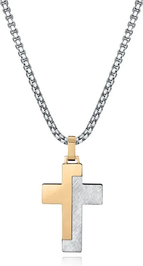 Viceroy 75062C01012 Pendentif Croix pour Homme en Acier Inoxydable Chic
