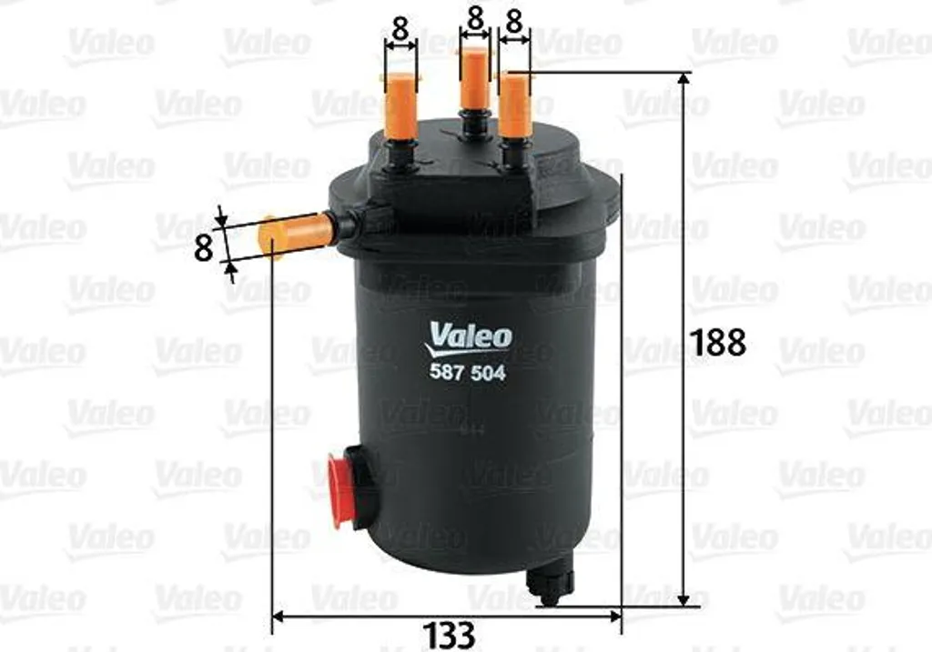 Filtre à carburant durable Valeo 587504 avec filtration fine 164001540R