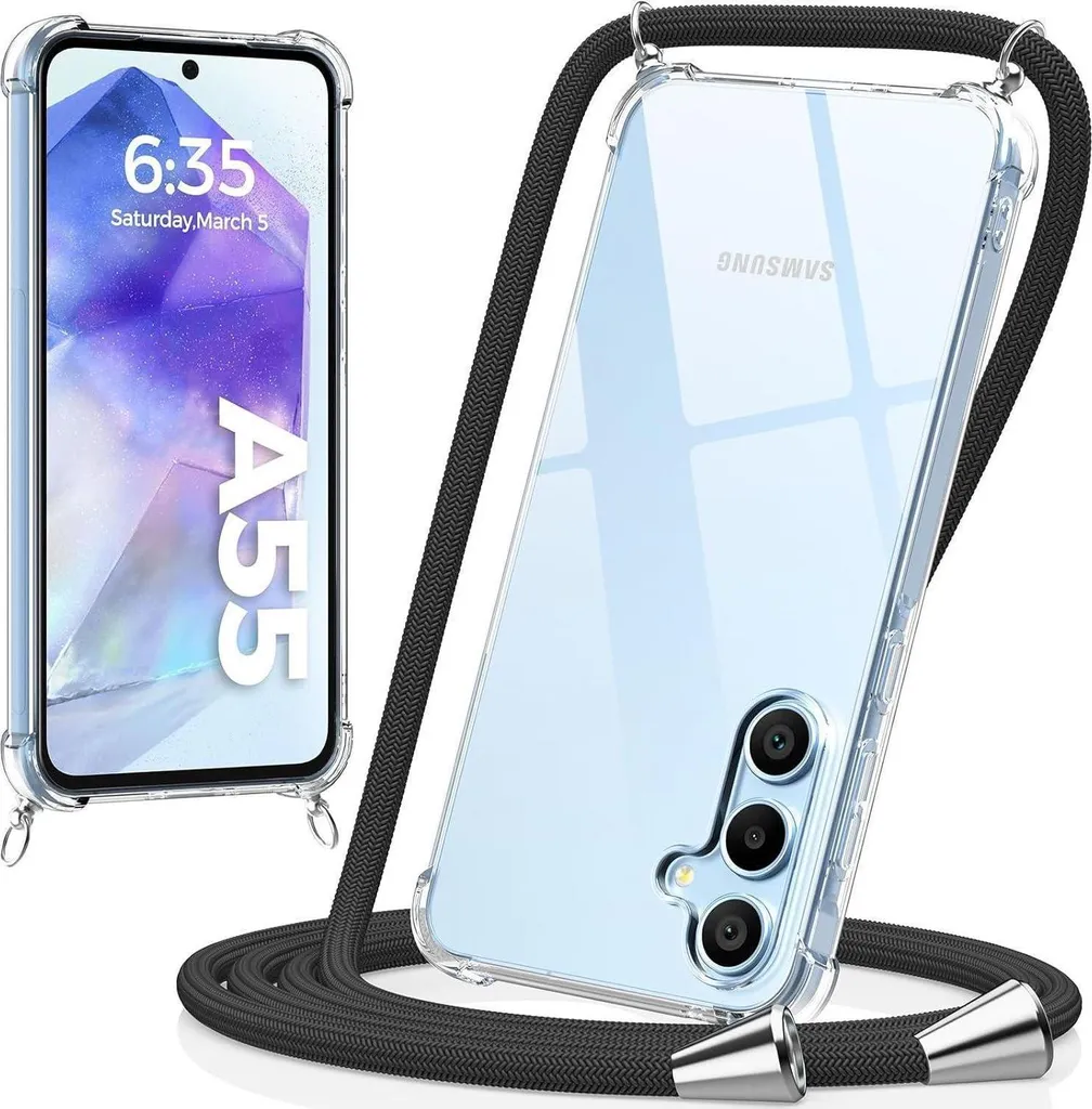 Custodia Samsung A55 5G Caslord Nera con Tracolla - Urban Style