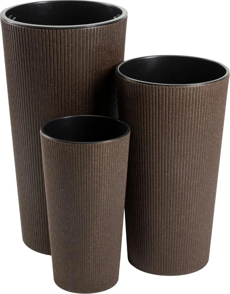 Bac à plantes marron strié 57x29 cm - Cache-pot moderne grand format - 9