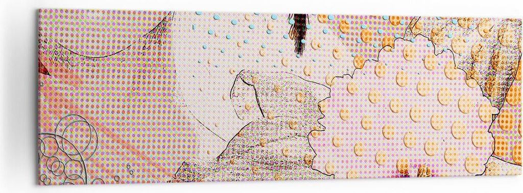 Bild auf Leinwand - Leinwandbild - Blume Dame Kleid Eleganz - 160x50cm - Wand Bild - Wanddeko - Leinwanddruck - Bilder - Kunstdruck - Wanddekoratio...