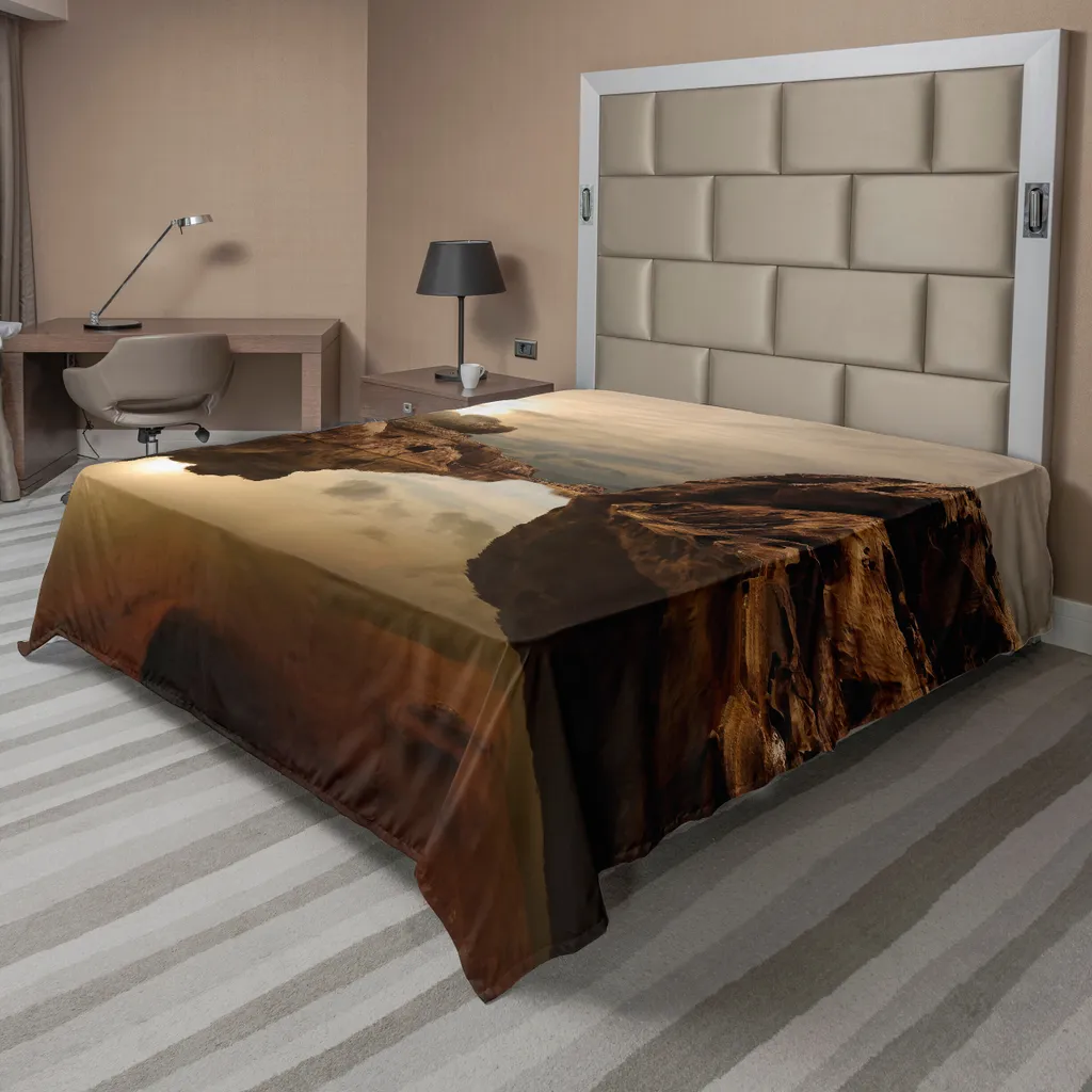 Drap plat infroissable et doux motif lac calme pour un lit toujours beau