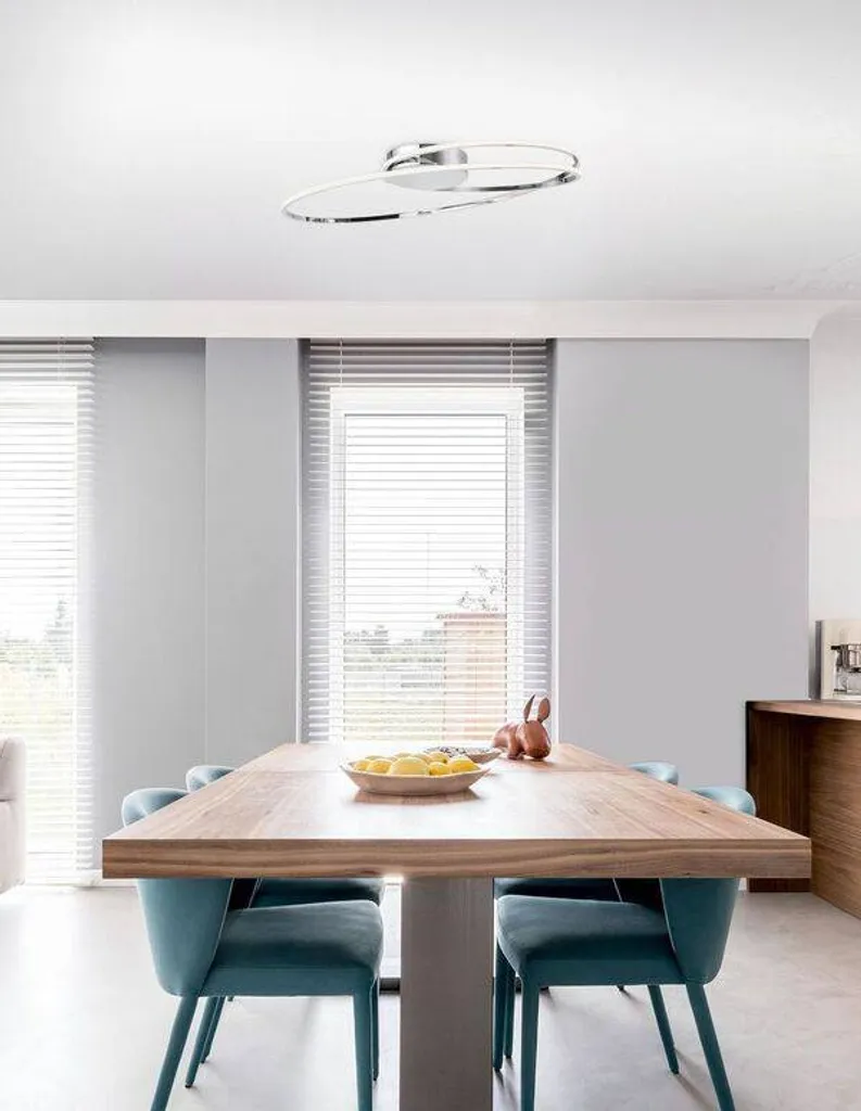 Nova Luce Viareggio Plafonnier LED Courbe Design Noir - Éclairage Salon