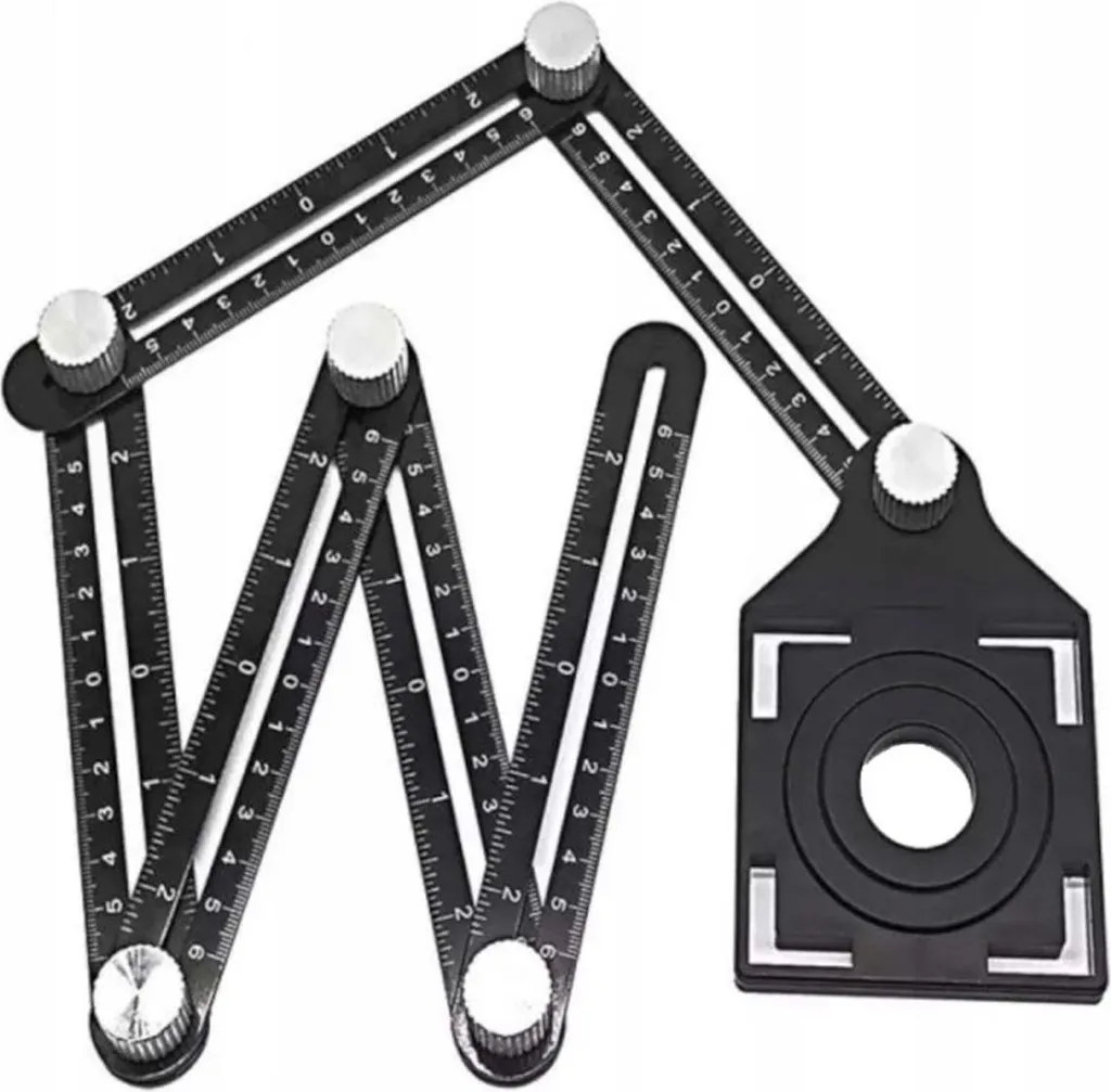 Règle de traçage multifonctionnelle avec gabarit d'angle pour bricolage