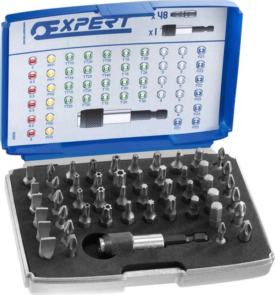 Kit d'embouts 1/4 EXPERT 48 pièces en acier robuste haute résistance