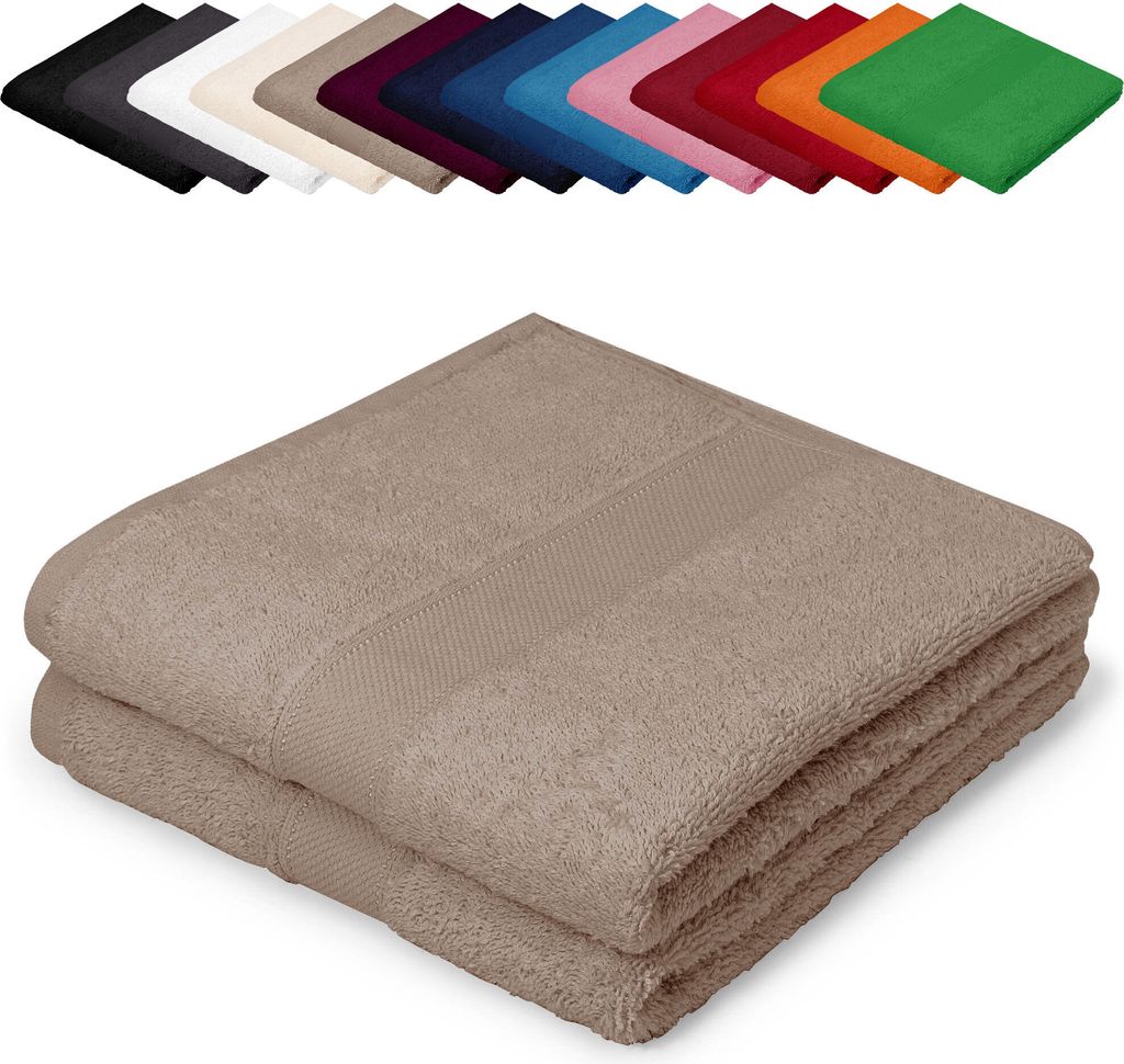 DOPPELPACK Gästetücher 30x50 cm Gästehandtücher Kinderhandtücher Babyhandtücher 100% Baumwolle, Farbe: Beige