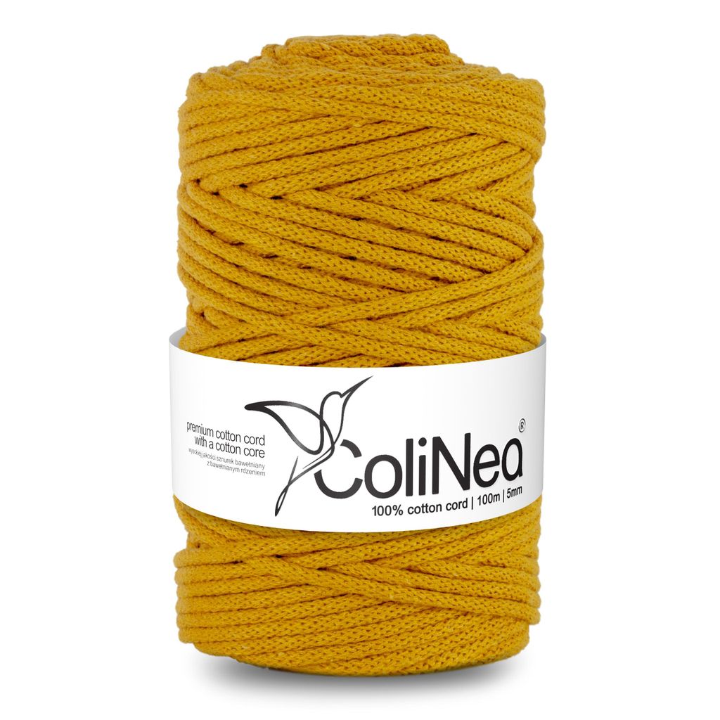 Cordone di cotone intrecciato 5mm 100m senape ColiNea Immagine del prodotto 