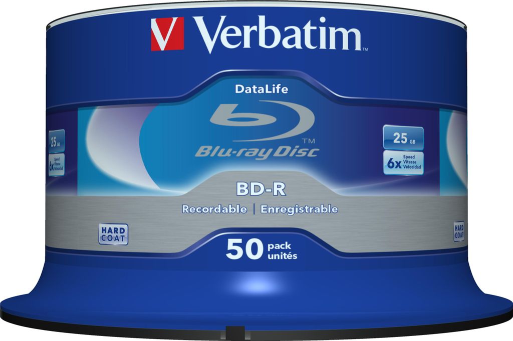 Verbatim Datalife BD-R 25 GB 6x Blu-ray Rohlinge 50er Produktbild 