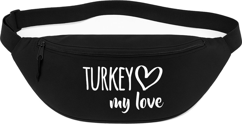 Huuraa Bauchtasche Turkey my love 2,5 Liter Black Polyester Crossbody Bag Geschenkidee