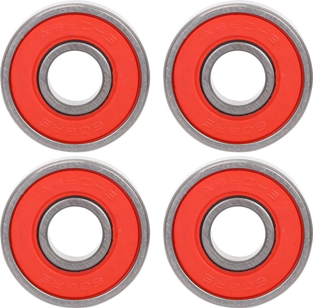8-teiliges Skateboard-Roller-608-Kugellager-Miniatur-Skate-Rollenlager-Set (rot 9)