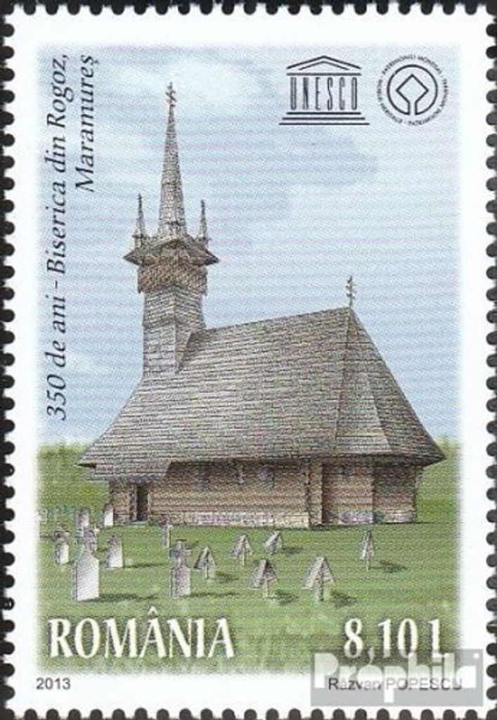 Briefmarken Rumänien 2013 Mi 6751 (kompl.Ausg.) postfrisch Holzkirche Maramures