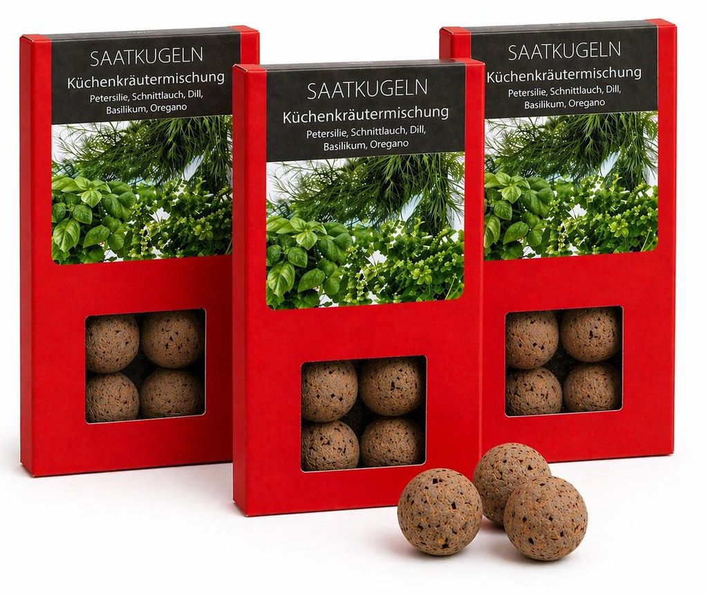 24 Stück Saatkugeln Kräutermischung Frische Küchenkräuter einfach selbst anbauen