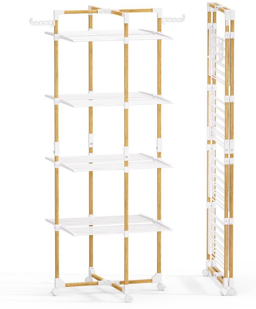 VOUNOT® Wäscheständer Turm 4 Ebenen Turmwäscheständer Produktbild 